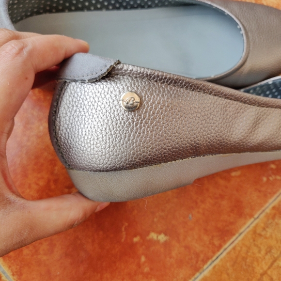 Bata Silver Round Toe Ballerinas - Picture 9 of 11